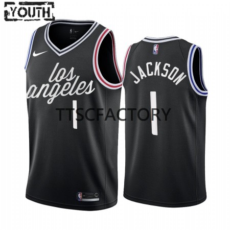 Maglia NBA Los Angeles Clippers Reggie Jackson 1 Nike 2022-23 City Edition Nero Swingman - Bambino